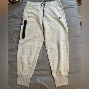 Nike Kids Light Gray Joggers with Black Accents